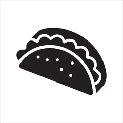taco stencil icon silhouette vector illustration