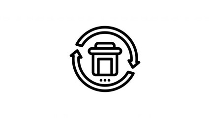 Recycle delete icon with rotating arrows suitable for environmental websites, sustainability blogs, and waste management resources. - Powered by Adobe
