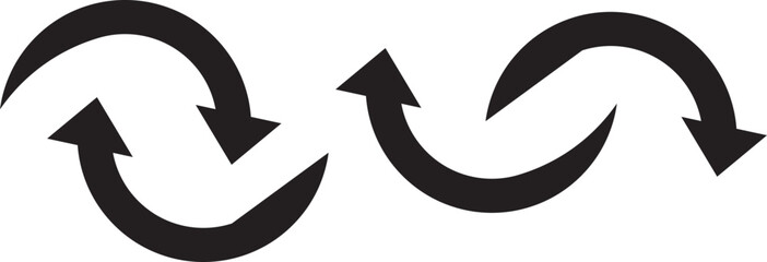 Swap arrow icon in circular. Flat vector icon representing transfer, swap, exchange, spin, or flip actions. exchange arrow icons - Swap icon with two arrows.
