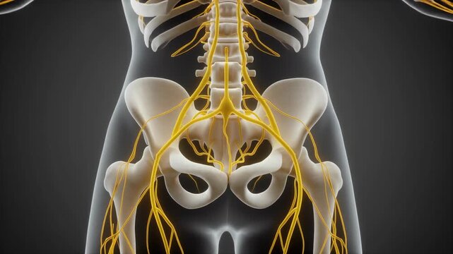 3D Visualization of Human Sciatic Nerve Root Exit from Pelvis