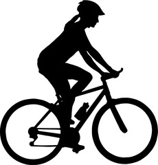 silhouette of a woman with bicycle