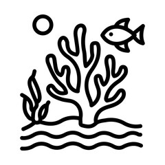 Obraz premium Coral Reef icon vector image. Can be used for Geography.
