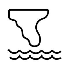 Peninsula icon vector image. Can be used for Geography.