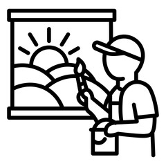 Mural Painting icon vector image. Can be used for Archeology. © SAMDesigning