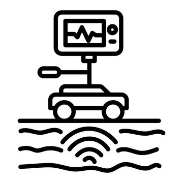 Ground Penetrating Radar icon vector image. Can be used for Archeology.