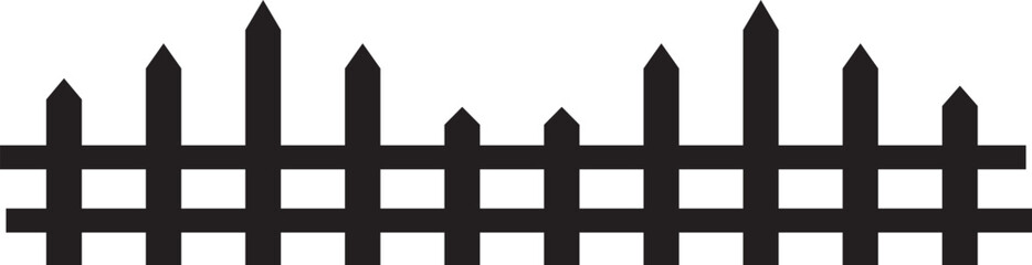 Fence icons set. Various fence icon set in black and transparent background different styles
