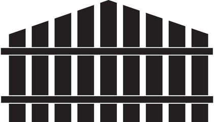 Fence icons set. Various fence icon set in black and transparent background different styles
