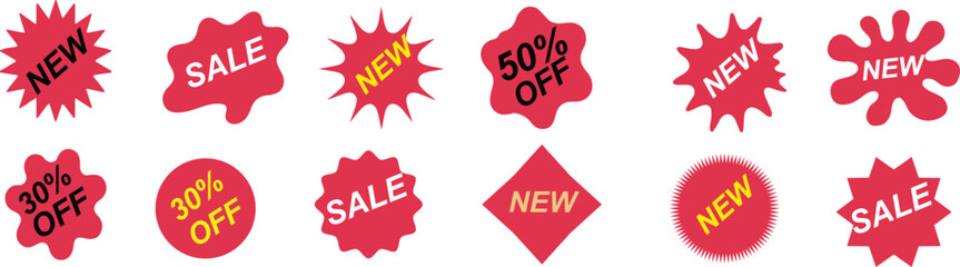 price tags special offer silhouette color starburst. Discount Tag Shape Bundle .Marketing Label Vector Shapes
