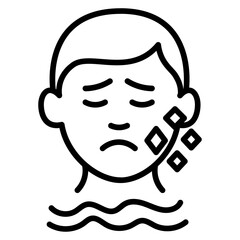 Flaky Skin icon vector image. Can be used for Dermatology.