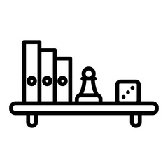 Board Games Shelf icon vector image. Can be used for Nursing Home.