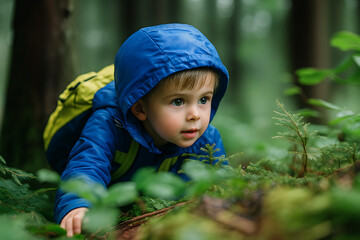 Bosnia and Herzegovina Child Exploring Forest Trails in the Dinaric Alps &ndash; Nature Adventure.