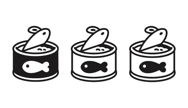 Canned fish vector illustration open can of seafood tuna design