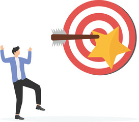 Successful business idea for target, right solution to complete project, winning marketing strategy concept.

