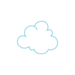 Round fluffy cartoon cloud outline in pastel kawaii design