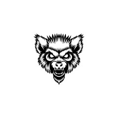 black and white angry koala illustration logo