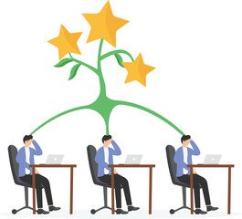 Brainstorming to finding best idea for business, teamwork, collaboration,

