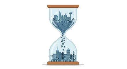 Hourglass Illustrating Urban Life and Change in a Contemporary Environment