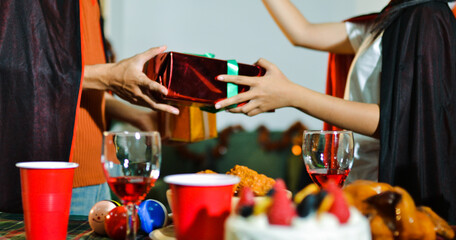 People having fun at Halloween party