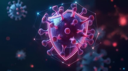 Virus protection digital shield glowing network defense symbolizing immunity concept virus - Powered by Adobe