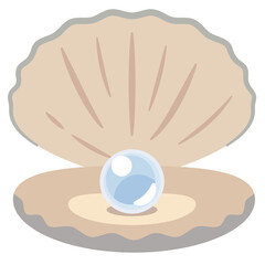 美しい光沢を放つ一粒の真珠 シンプルなベクターイラスト