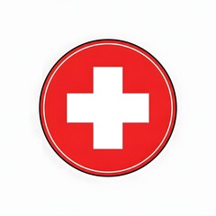 Obraz premium switzerland flag button