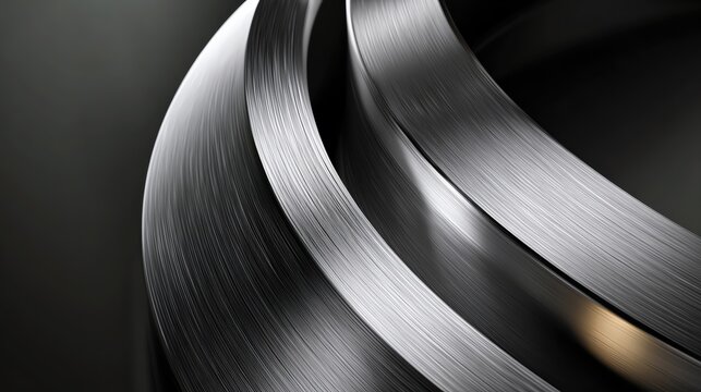 Abstract metal design with smooth curved lines