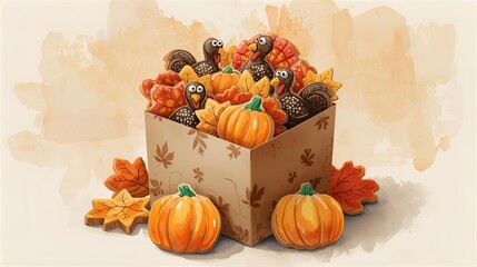 Thanksgiving Turkey Cookies  |  illustration