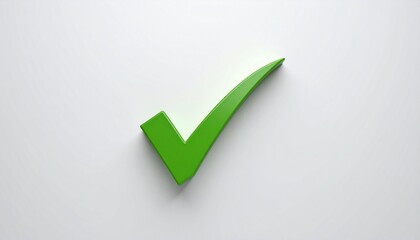 3D green check mark on white background