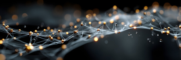 Abstract Network Connectivity: An abstract representation of interconnected nodes and lines, a symbol of complex networks and data pathways. A sophisticated composition.