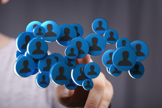 Abstract image showing networking, people connection, teamwork, global business, communication, and digital technology.