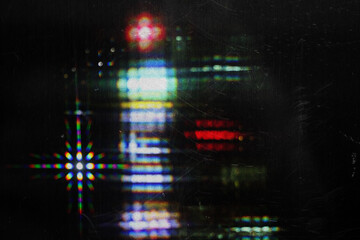 light leak overlay effect with blur orange light leaks and bokeh, retro grain noisy film distressed...