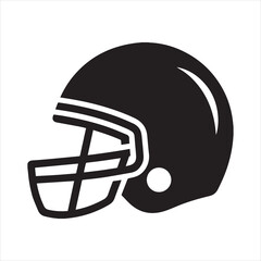 football helmet logo silhouette icon vector illustration
