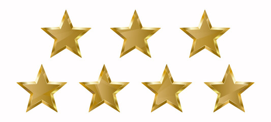Set of vector golden stars isolated on white background. EPS10