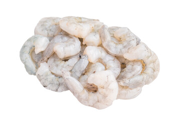 Premium raw peeled shrimp prawn on a light background. Fresh seafood ingredient for gourmet cooking and healthy protein meals.