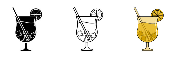 Drink set icon, vectors illustration on white background
