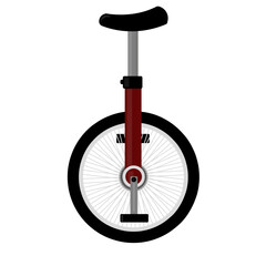 Red unicycle isolated on transparent background.