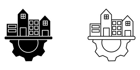 Infrastructure outline set icon on white background