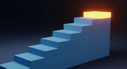 Fototapeta premium Staircase leading to glowing success platform 