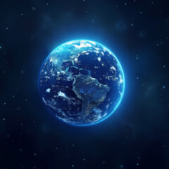 Obraz premium Neon Earth in universe