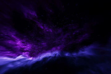Fototapeta premium Purple Nebula Explosion with Hyperspace Streaks