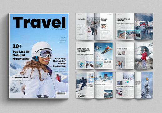 Winter Travel Magazine Template
