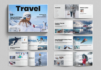 Winter Travel Magazine Template Landscape