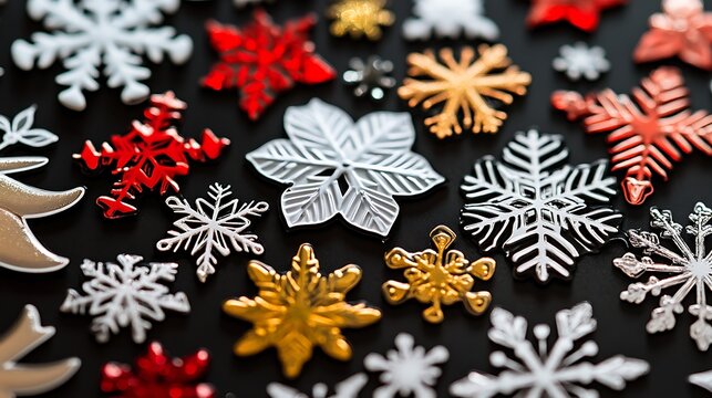 A variety of Christmas stickers with bright and festive themes