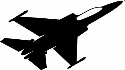 Dynamic fighter jet silhouette soars, a symbol of power and precision in flight design and military might