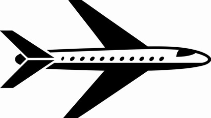 Modern airplane icon for airline branding and travel promotions, simple aviation transportation symbol