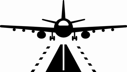 Jet airliner descends for landing on runway approach, symbolizing travel and aviation.