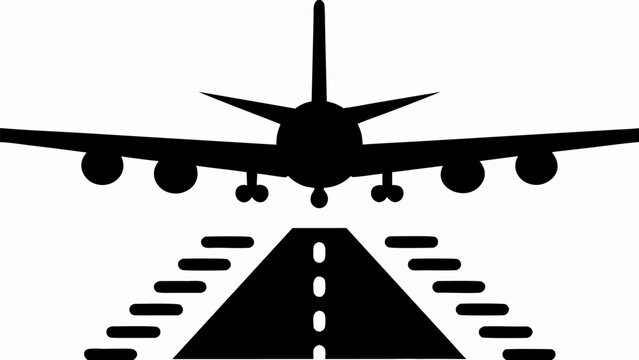 Commercial airplane descending towards runway lights, ready for landing.