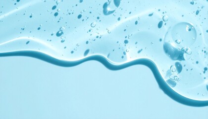 Liquid acid gel on the top melting down on minimalist background