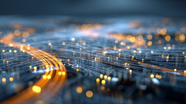 Resilient networking for uninterrupted business operations. Communication lines. Vibrant data centers linked by resilient networks for uninterrupted business. Fiber optics. Internet connectivity.