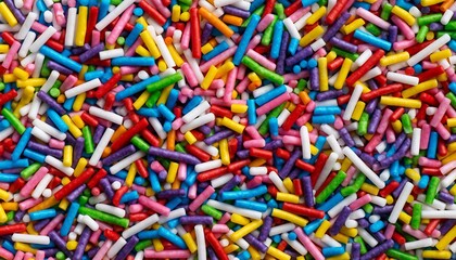 Colorful candy sprinkles in a vibrant close-up texture background

